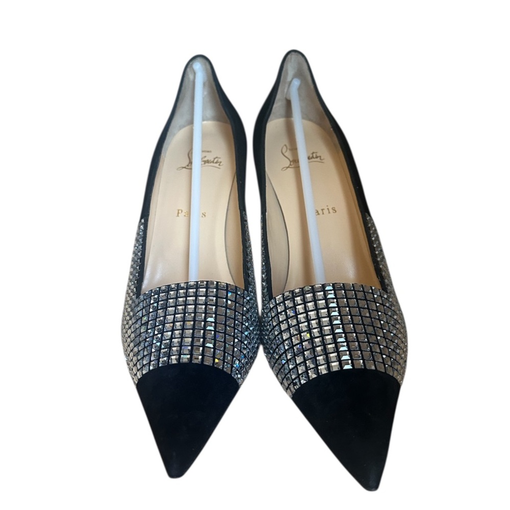 NEW Christian Louboutin CHAMPIONNE STRASS 80 VEAU VELOURS heels RETAIL 1,995 - Picture 5 of 9